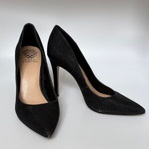 Vince Camuto Glitter Black Heels
